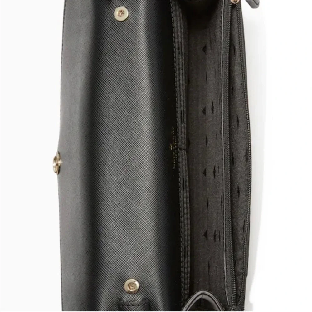 Kate Spade Black Glitter Crossbody Bag with Silver  Chain Accent NWOT